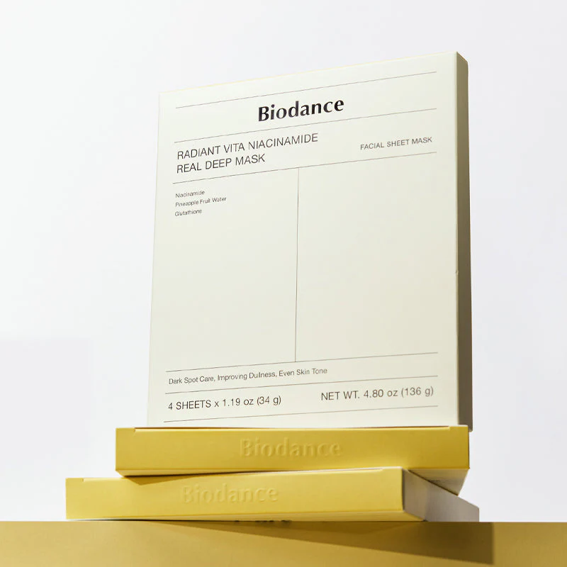 Biodance Radiant Vita Niacinamide Real Deep Mask 4 шт Гидрогелевая маска с ниацинамидом для сияния кожи
