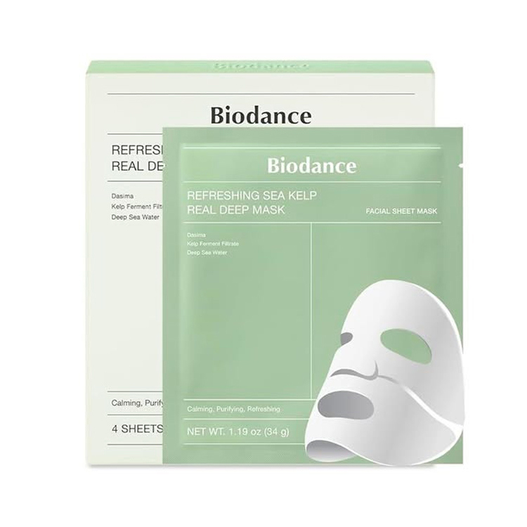 Biodance Refreshing Sea Kelp Real Deep Mask 4 шт Успокаивающая гидрогелевая маска с водорослями